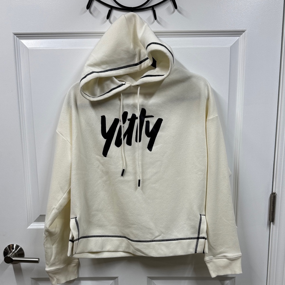 YITTY Cream Hoodie with Black Details